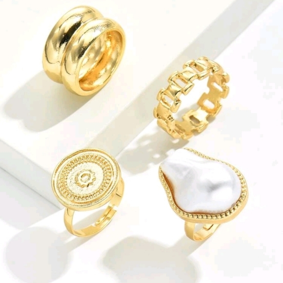 Faux Pearl Ring Set - Picture 2 of 3